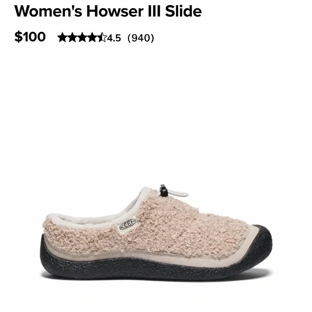 KEEN Women’s Howser III Teddy Fur Slip On Comfy Indoor Outdoor Slides Shoes NEW - Picture 2 of 8